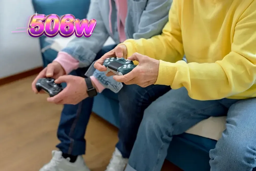 Conceito visual de um jogo de slot competitivo com temática de batalha royale